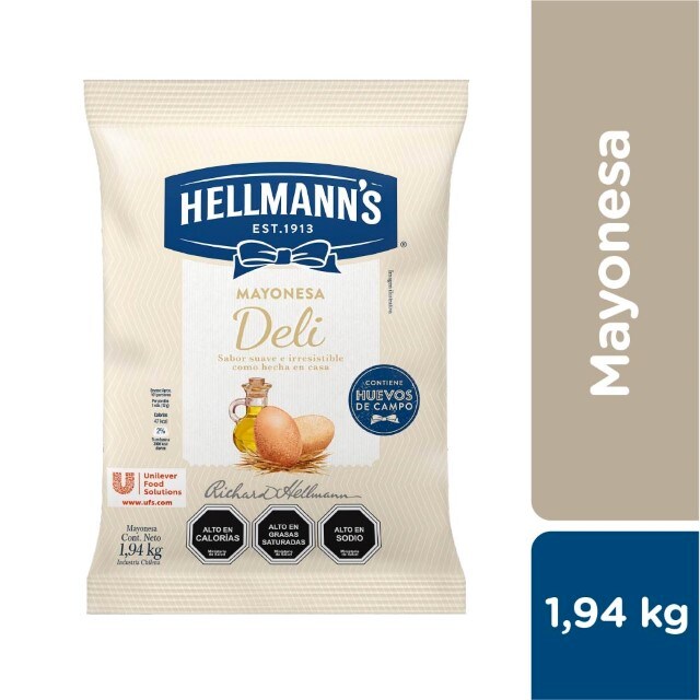 Hellmann's Mayonesa Deli 1,94 kg - Mayonesa Deli, el sabor irresistible de Hellmann´s contiene huevos de campo y nuestros mejores aceites